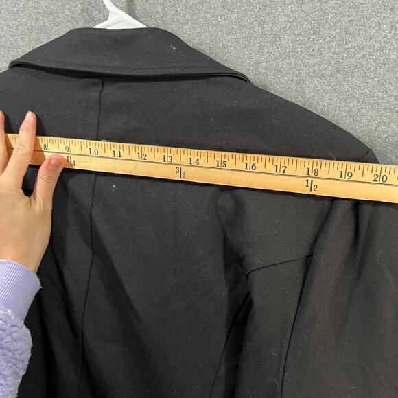 Attitudes by Renee Techno Crepe Blazer w/ Faux Leather Belt Black Size 2X - Picture 14 of 16